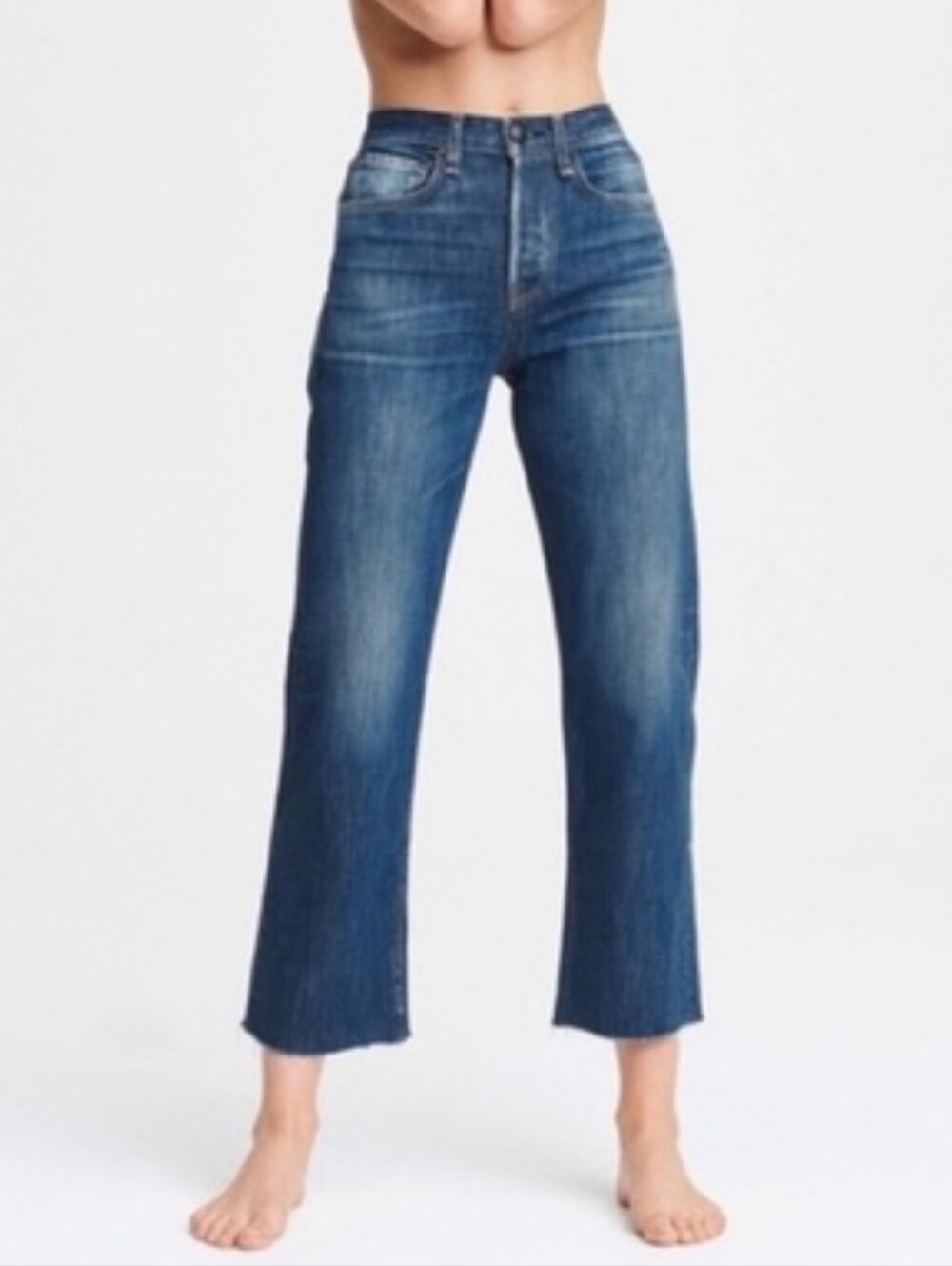 Rag & Bone Maya High Rise Ankle Straight Jean In Wonderland Medium Dark Wash